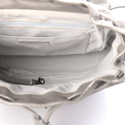Chanel Metallic Calfskin Chevron Quilted Urban Spirit Backpack Silver 5 of 9