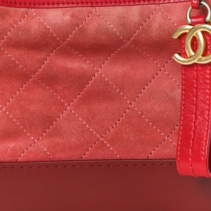 Chanel Suede Quilted Small Gabrielle Hobo Red 8 of 10