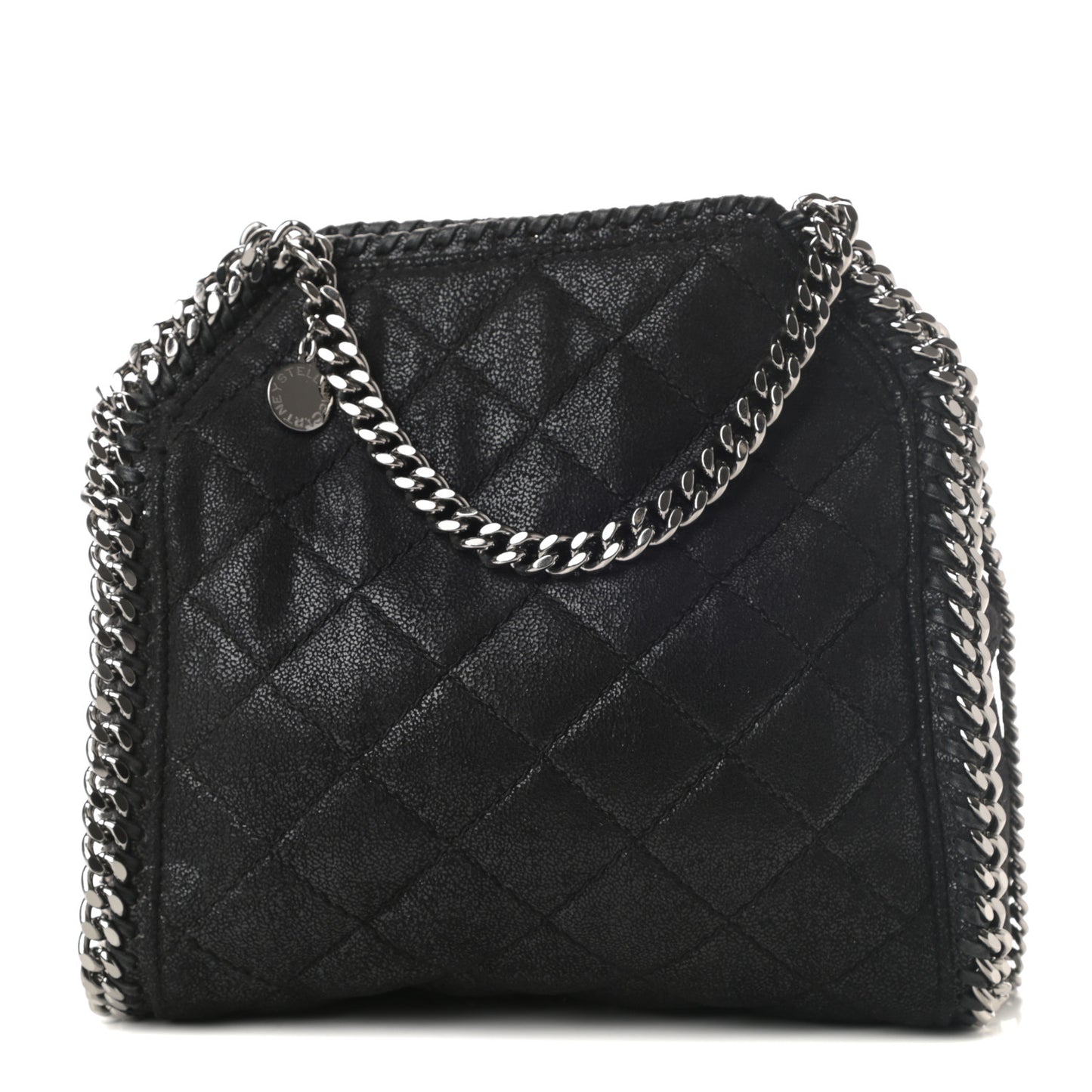 Shaggy Deer Quilted Mini Falabella Tote Black
