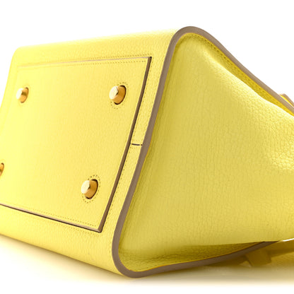 Celine Crisped Calfskin Mini Tie Knot Tote Fluo Yellow 10 of 15