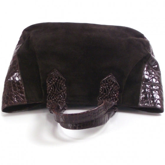 Nancy Gonzalez Crocodile Suede Tote 5 of 9