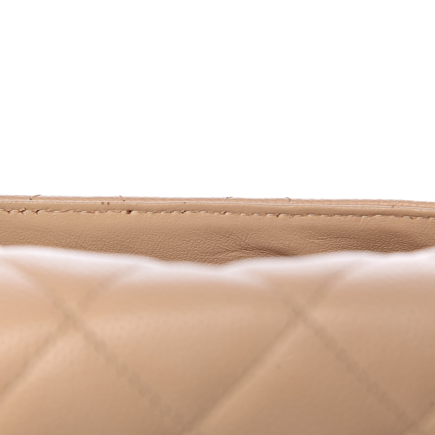 Caviar Quilted Jumbo Single Flap Beige Clair