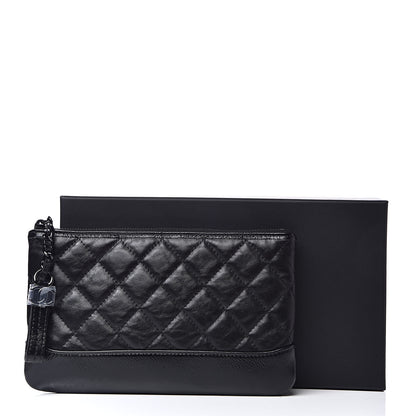 Chanel Aged Calfskin Quilted Small Gabrielle Pouch So Black 8 of 8