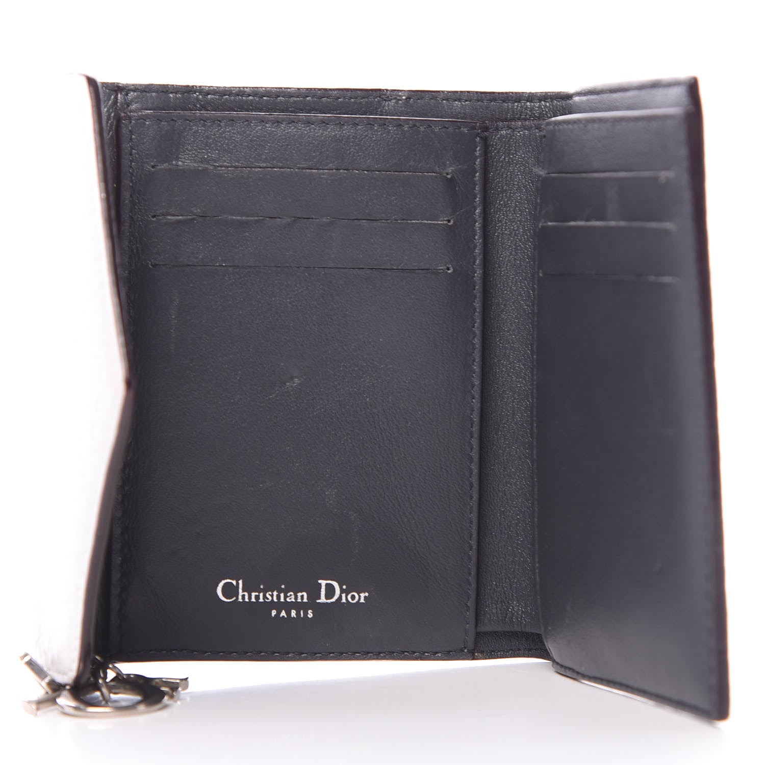Christian Dior Bullcalf Diorissimo Medium Envelope Wallet Silver 5 of 10