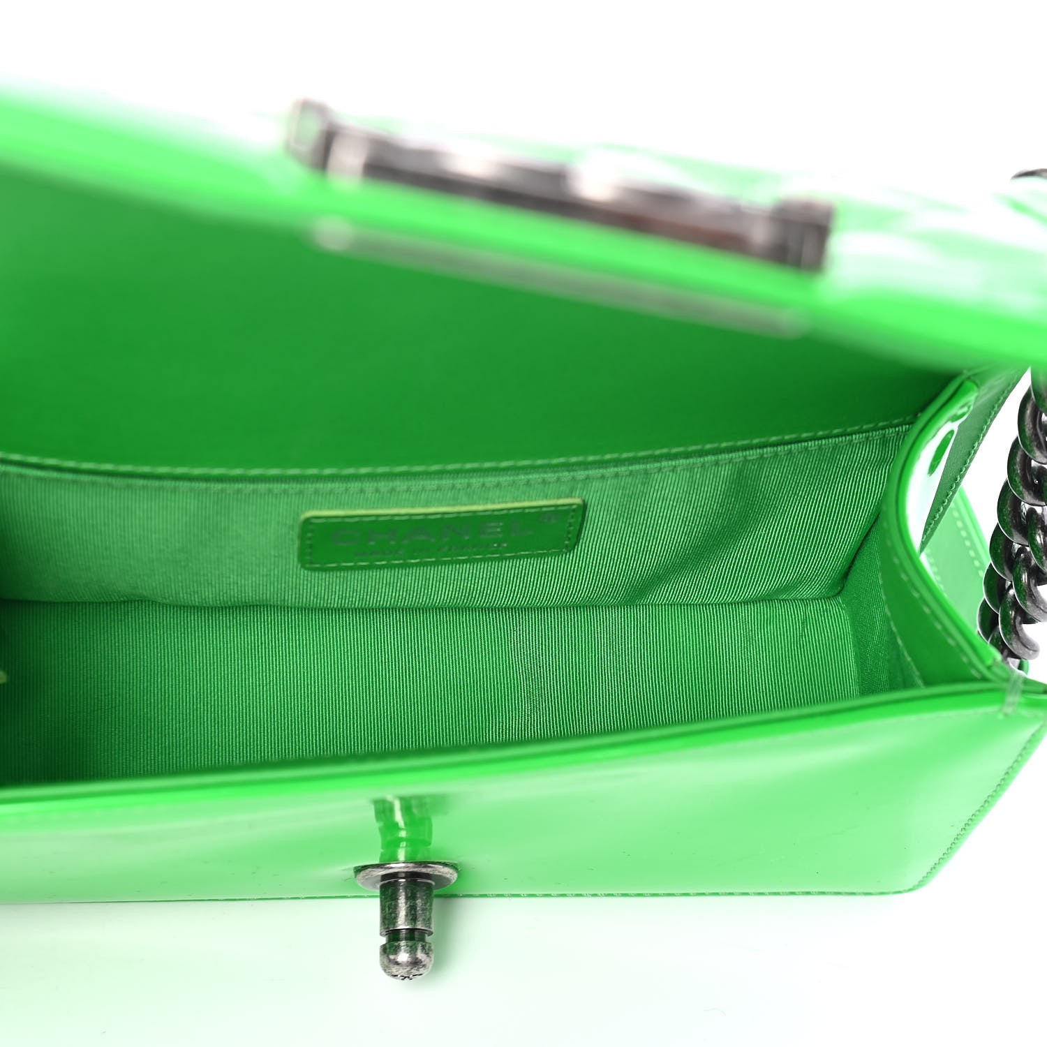 Chanel Patent Quilted Small Boy Flap Green 4 of 4