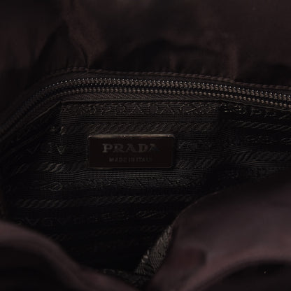 Prada Tessuto Nylon Calfskin Shoulder Bag Moro 8 of 10