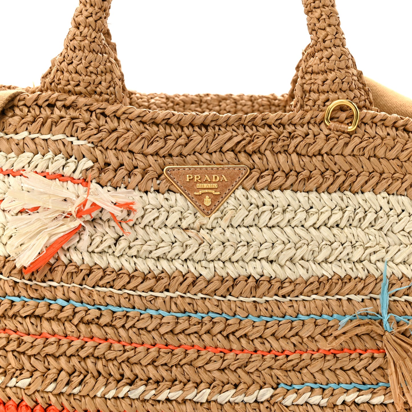 Raffia Woven Tote Naturale Caramel