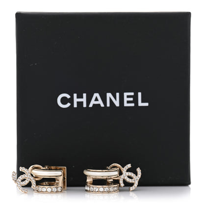 Chanel Crystal CC Cuff Earring Gold 5 of 5