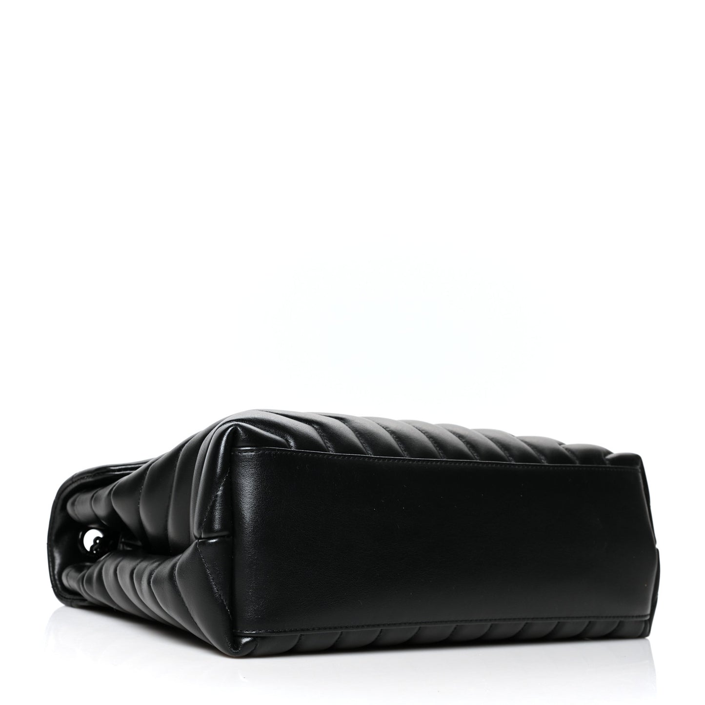 Calfskin Y Quilted Monogram Medium Loulou Chain Satchel Black