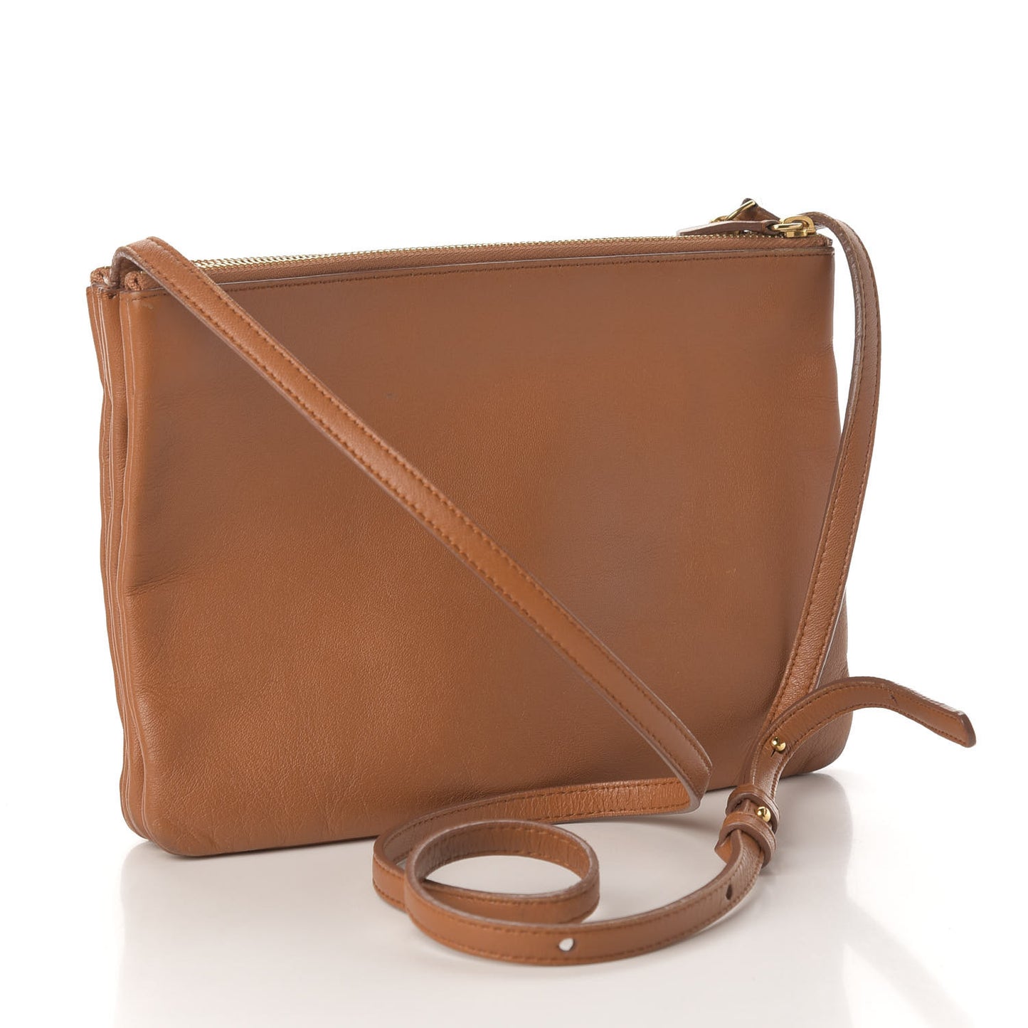 Lambskin Large Trio Crossbody Bag Camel