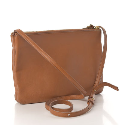 Celine Lambskin Large Trio Crossbody Bag Camel 3 of 13