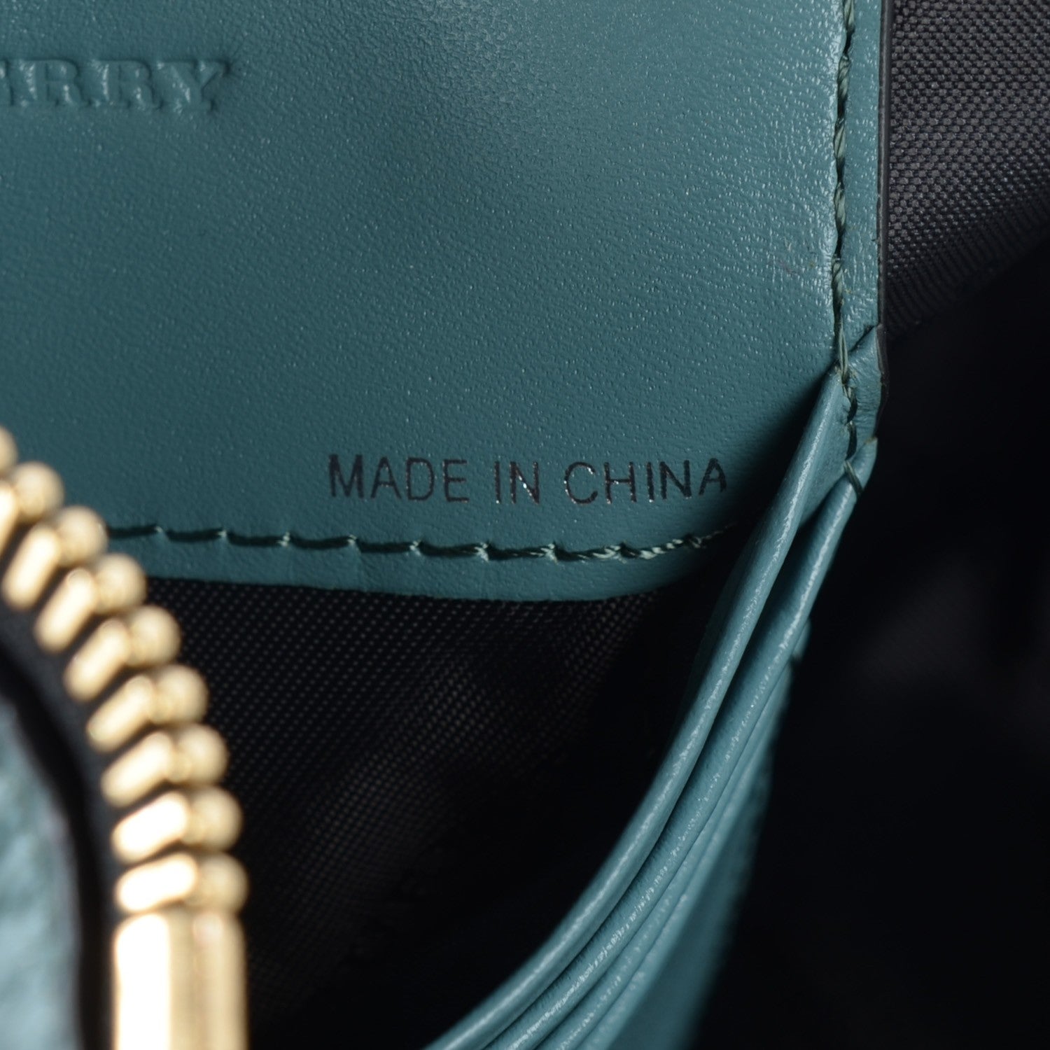 Burberry Signature Grain Calfskin Check Embossed Peyton Crossbody Clutch Bag Celadon Blue 8 of 8