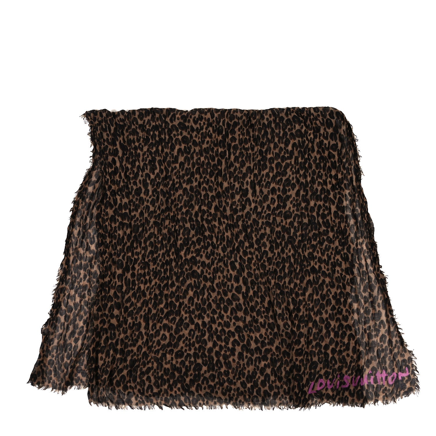 Louis Vuitton Cashmere Silk Leopard Etole Stole Marron 2 of 3
