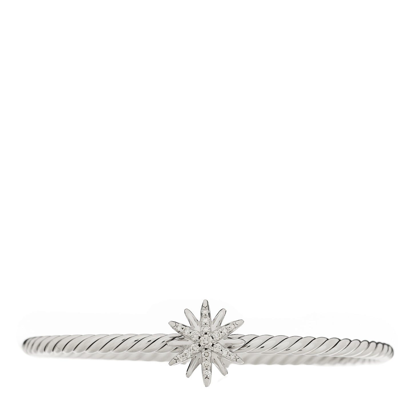 Sterling Silver Diamond Starburst Cuff Bracelet