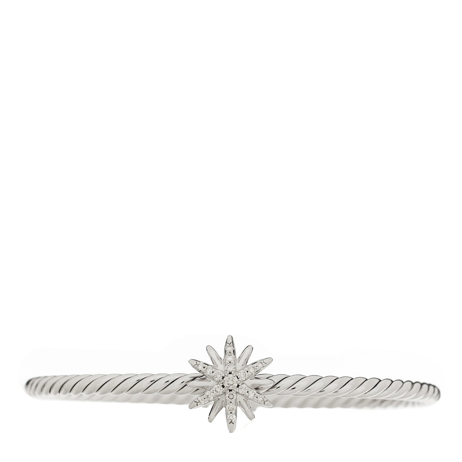 David Yurman Sterling Silver Diamond Starburst Cuff Bracelet 1 of 4
