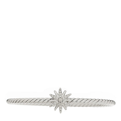 David Yurman Sterling Silver Diamond Starburst Cuff Bracelet 1 of 4