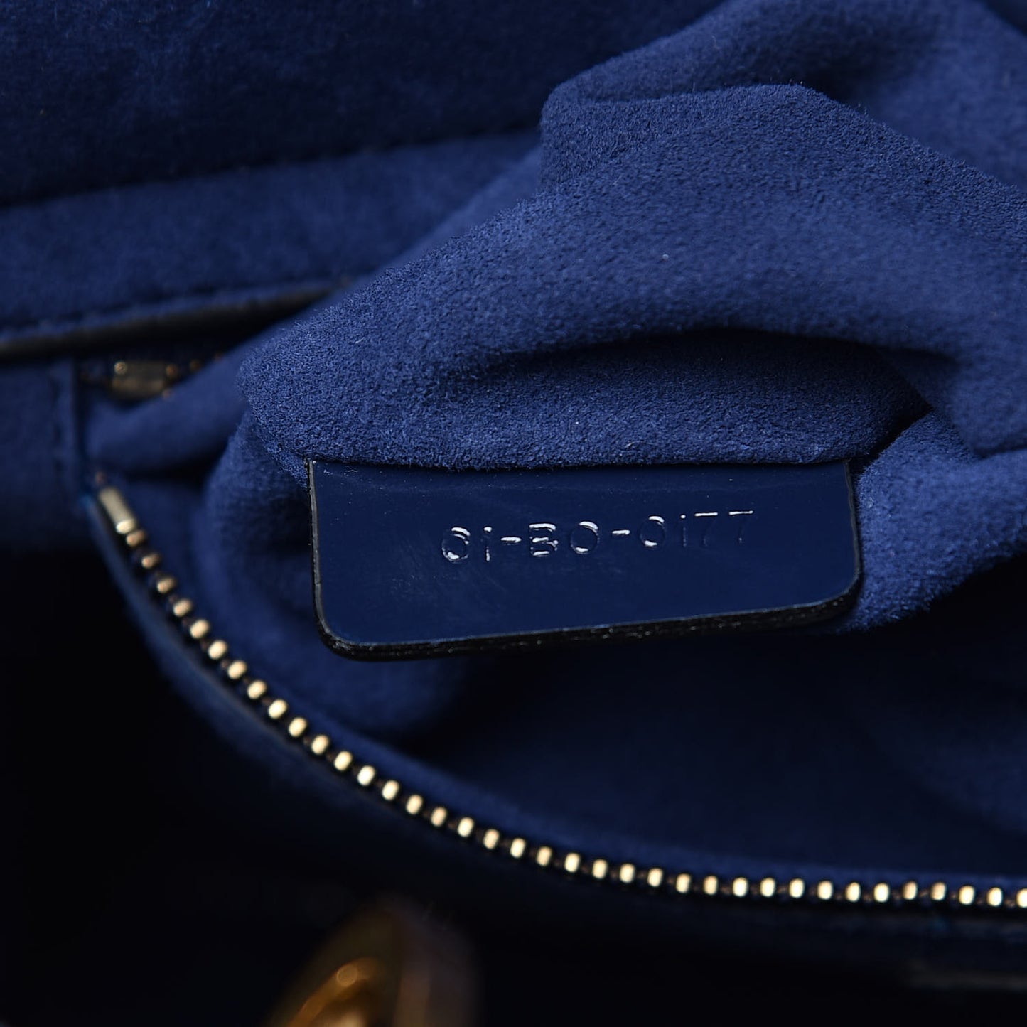 Patent Cannage Medium Lady Dior Navy Blue