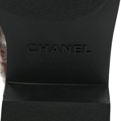 Chanel Tweed Calfskin Pearl Combat Short Boots 38.5 Multicolor 6 of 11