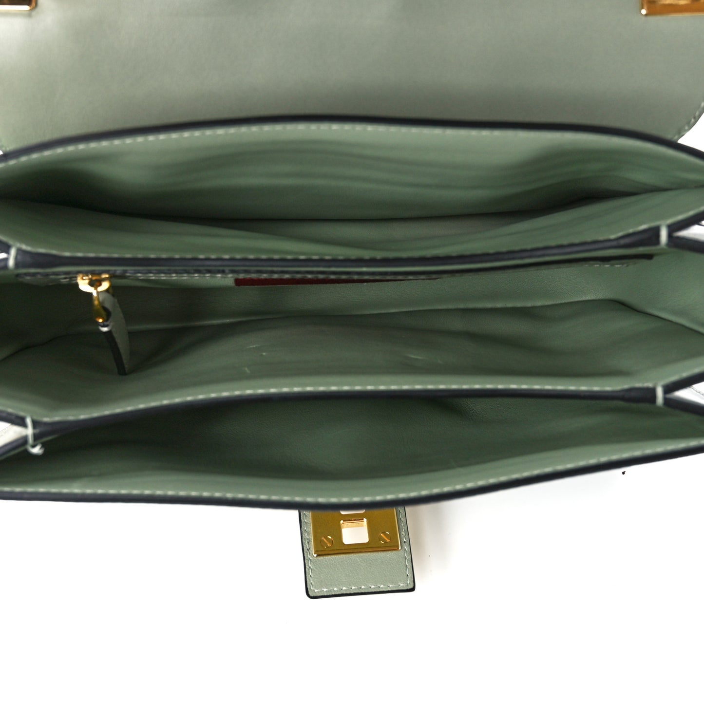 Nappa Striped B-Rockstud Flap Green