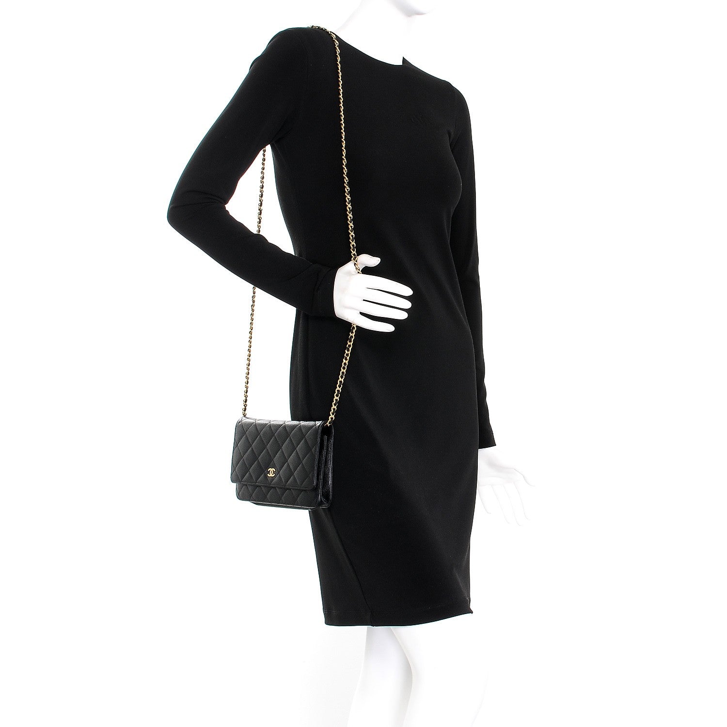 Chanel Caviar Quilted Wallet On Chain WOC Black 2 of 9