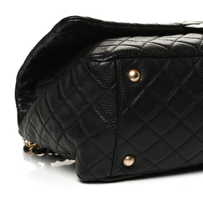 Chanel Calfskin Quilted XXL Travel Flap Bag Black 5 of 10