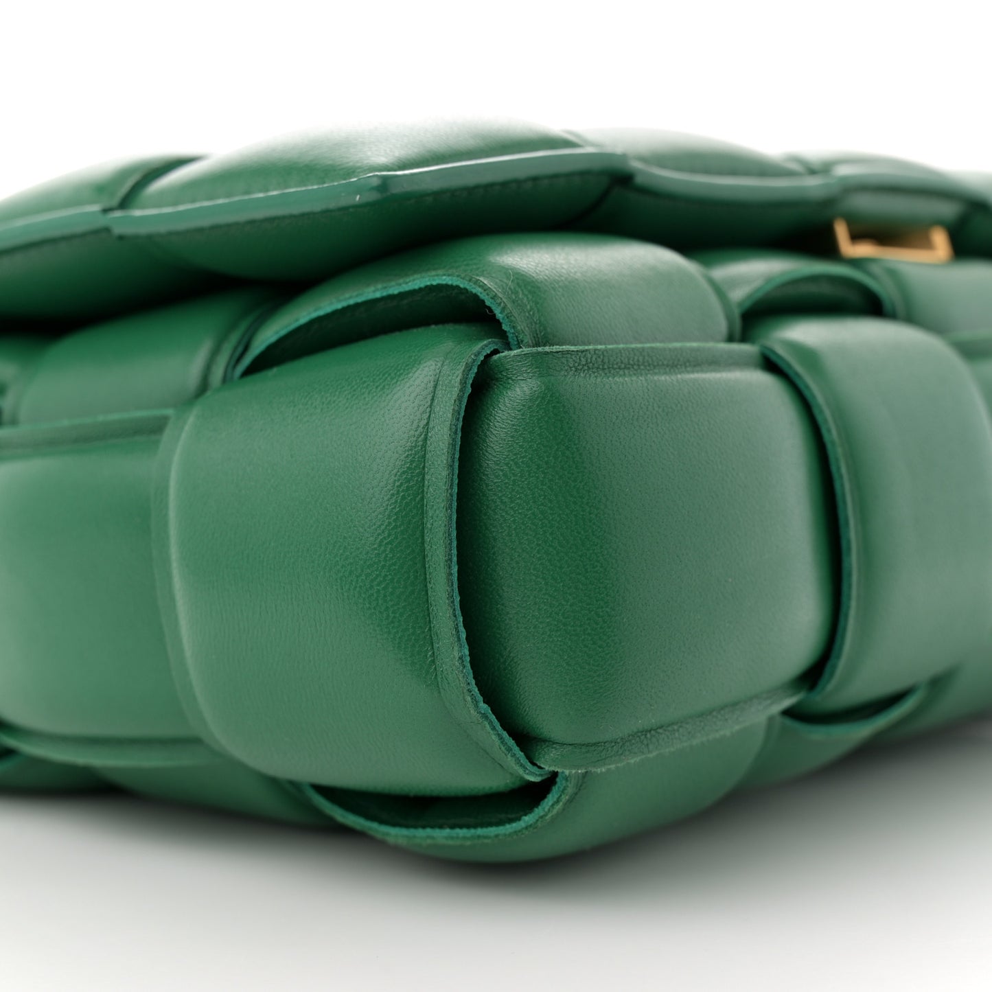 Lambskin Maxi Intreccio Padded Chain Cassette Crossbody Bag Racing Green
