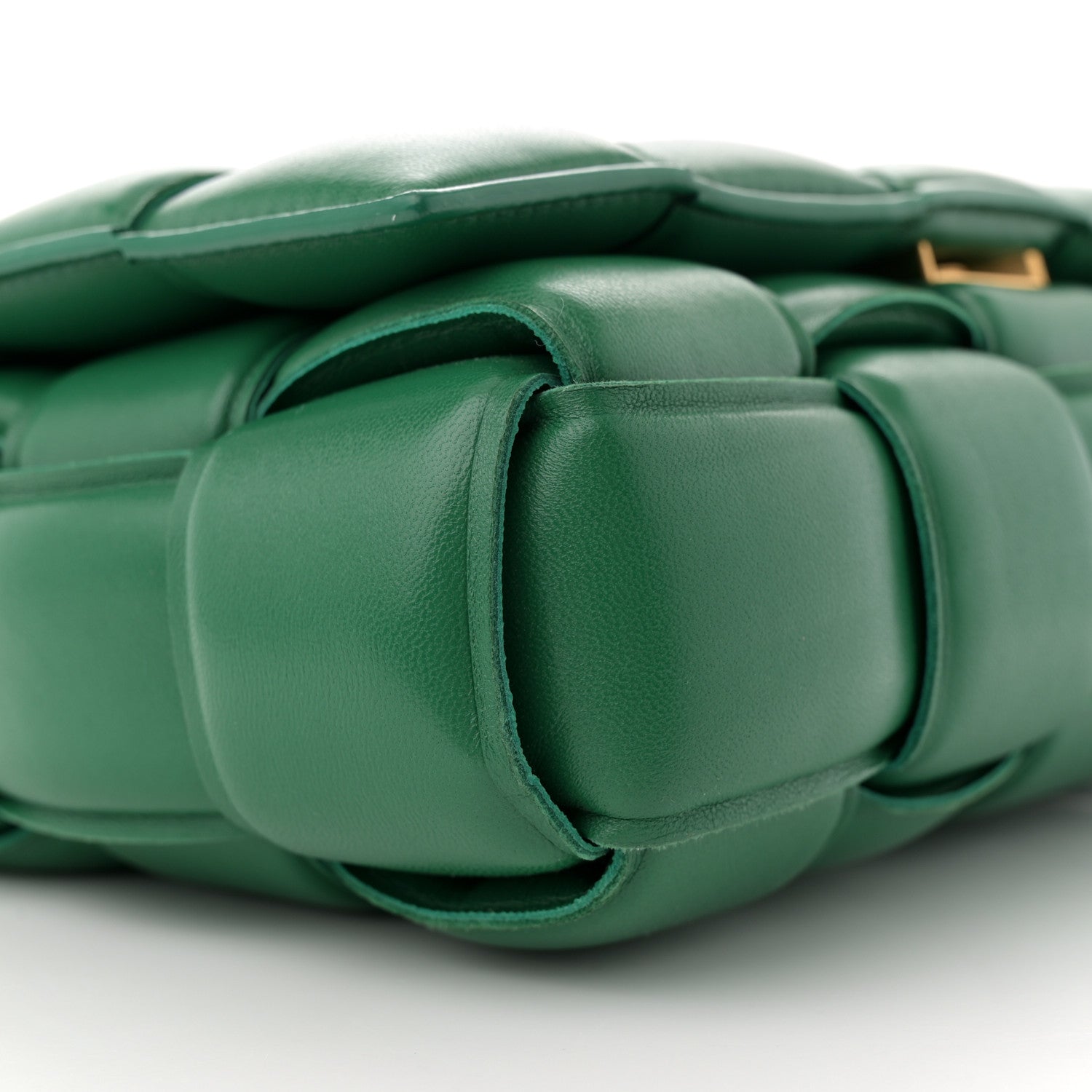 Bottega Veneta Lambskin Maxi Intreccio Padded Chain Cassette Crossbody Bag Racing Green 8 of 9
