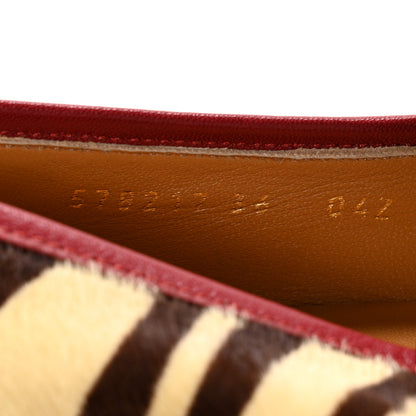 Gucci Calf Hair Tiger Print Womens Jordaan Loafers 36 Natural Black Romantic Cherry 8 of 10