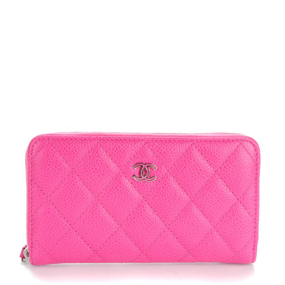 Chanel Caviar Quilted Small Zip Around Wallet Pink 1 of 8