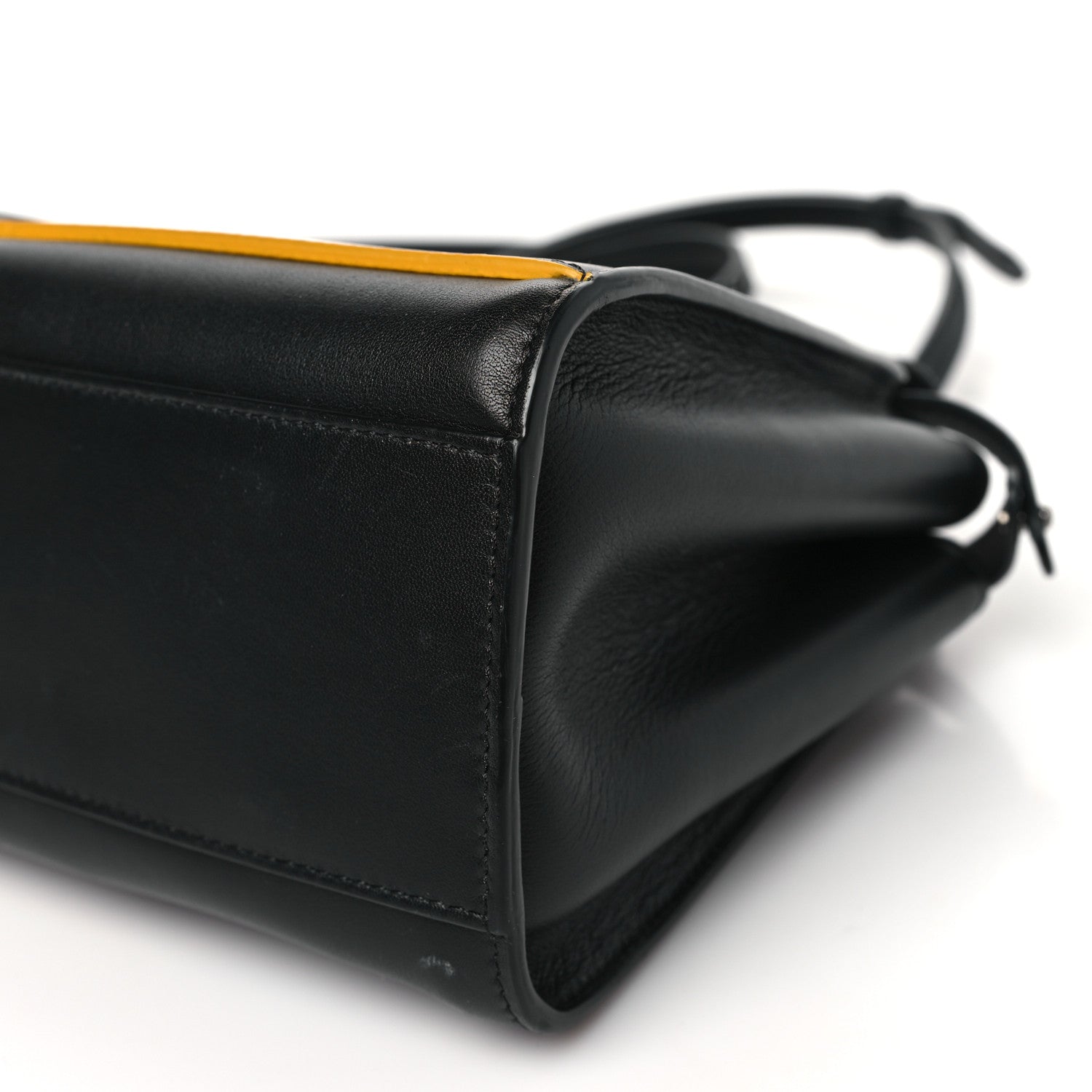 Fendi Nappa FF Mini Peekaboo Iconic Satchel Black Sunflower 10 of 14