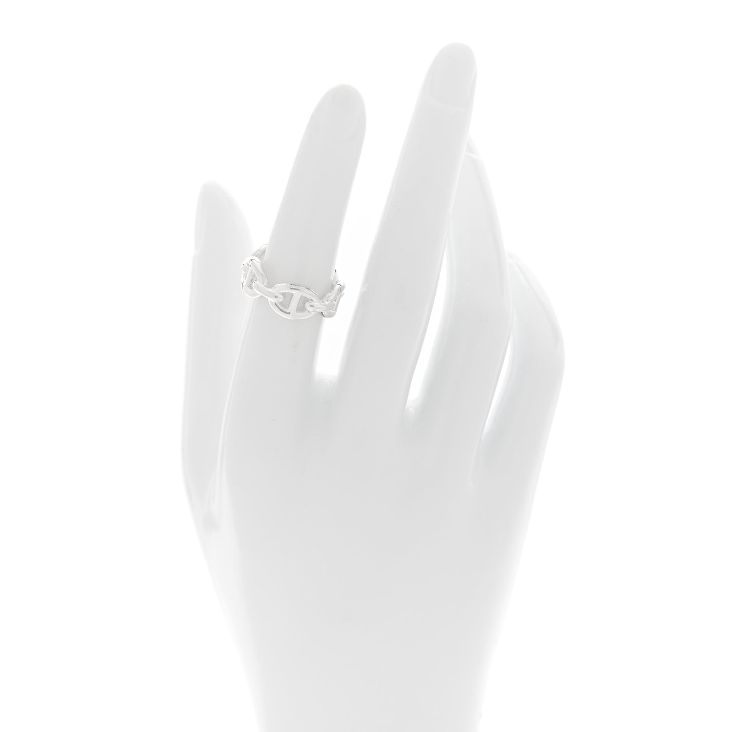Sterling Silver PM Chaine d'Ancre Enchainee Band Ring 51 5.75