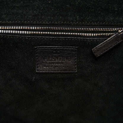 Valentino Garavani Pebbled Calfskin Rockstud Flip-Lock Messenger Bag Black 6 of 11