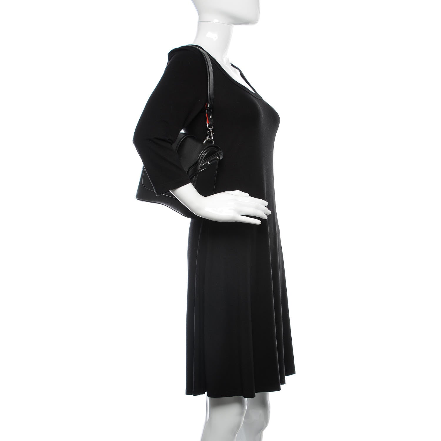 Christian Louboutin Pebbled Calfskin Small Rubylou Shoulder Bag Black 3 of 9