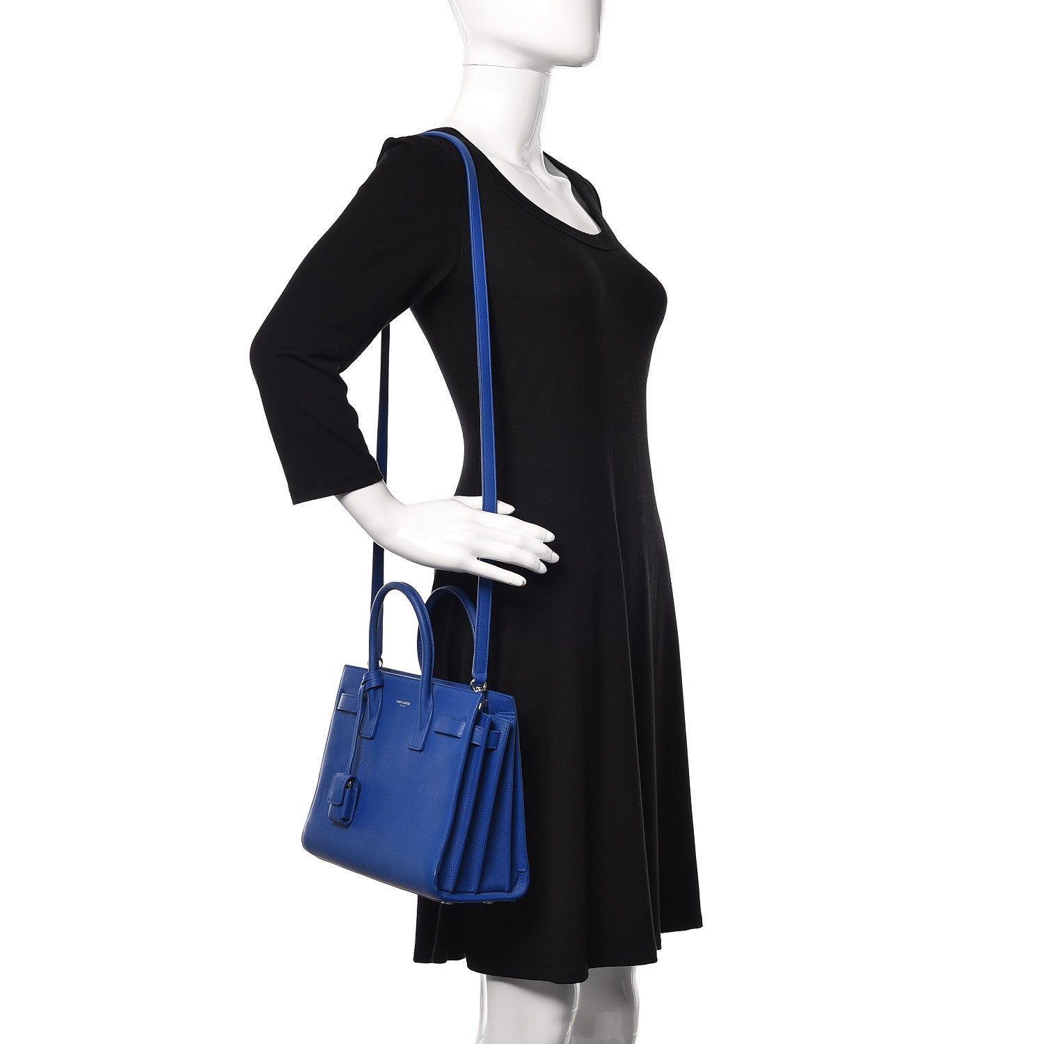 Saint Laurent Grained Calfskin Baby Sac De Jour Royal Blue 2 of 14