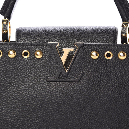 Louis Vuitton Taurillon Studded Capucines PM Black 8 of 10