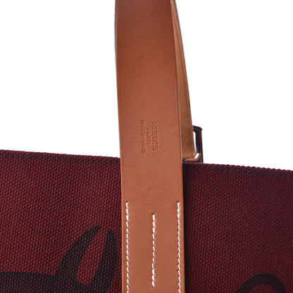 Hermes Canvas Calfskin Etriviere Coup De Fouet Shopping Tote 6 of 8