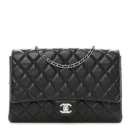 Chanel Lambskin Quilted Clutch With Chain Flap Black 1 of 10