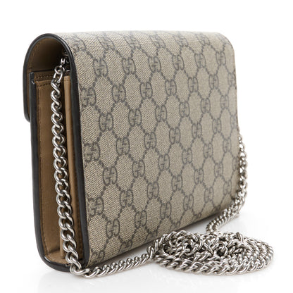 Gucci GG Supreme Monogram Mini Dionysus Chain Wallet Beige Taupe 3 of 11