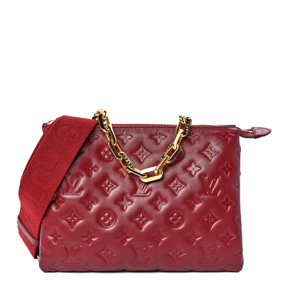 Louis Vuitton Lambskin Embossed Monogram Coussin PM Wine 1 of 9