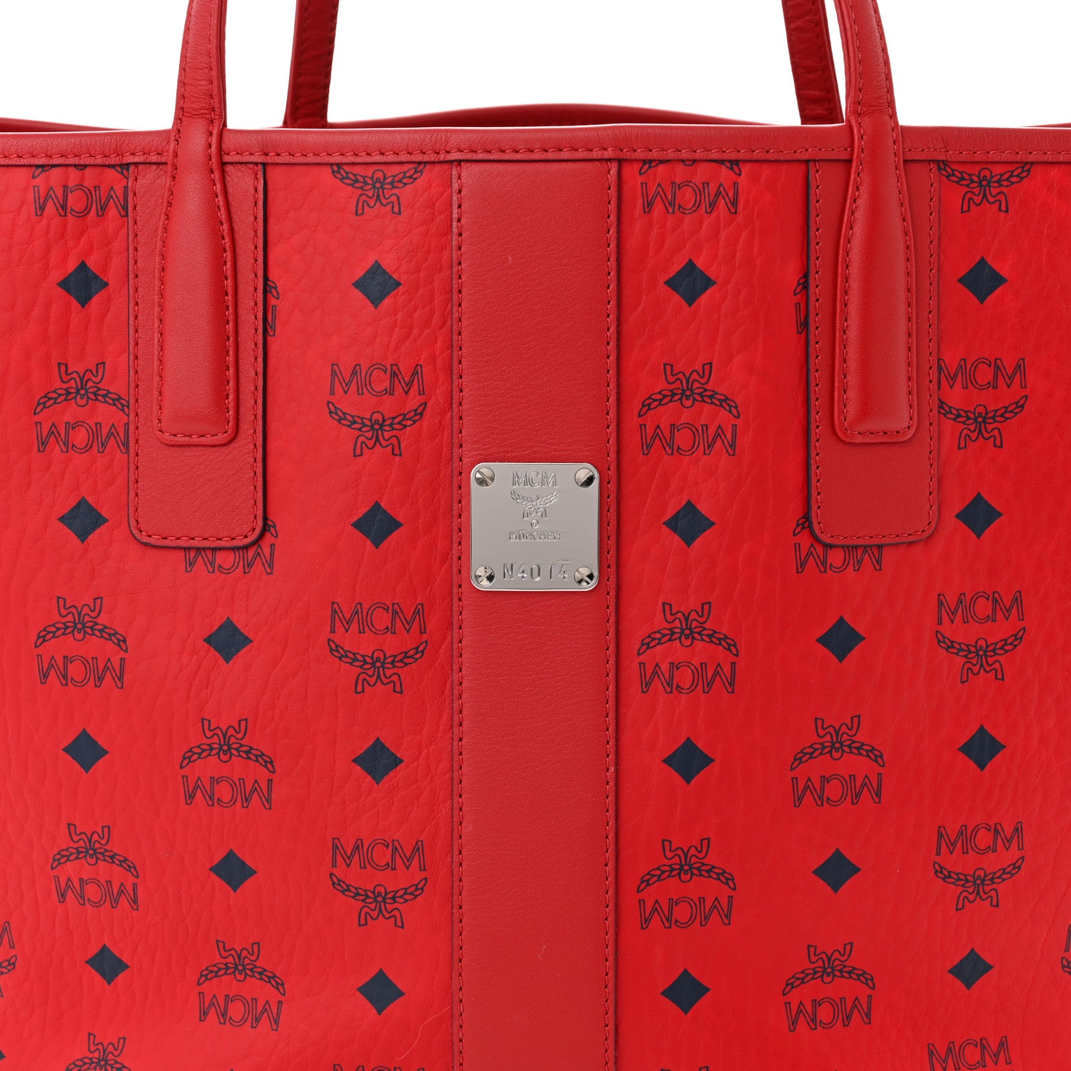 MCM Visetos Medium Liz Reversible Shopper Tote Ruby Red 11 of 18