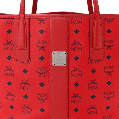 MCM Visetos Medium Liz Reversible Shopper Tote Ruby Red 11 of 18