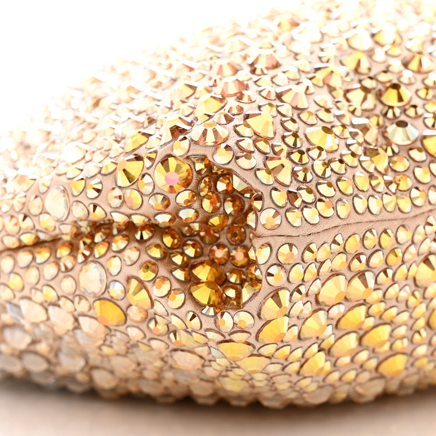 Satin Crystal Embellished Callie Tasseled Clutch Gold