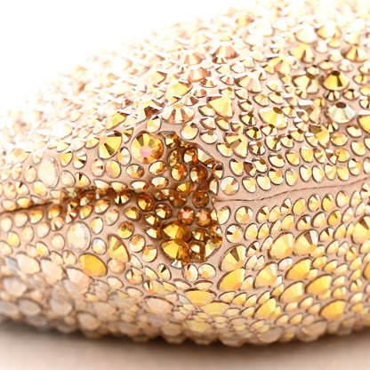 Jimmy Choo Satin Crystal Embellished Callie Tasseled Clutch Gold 9 of 10