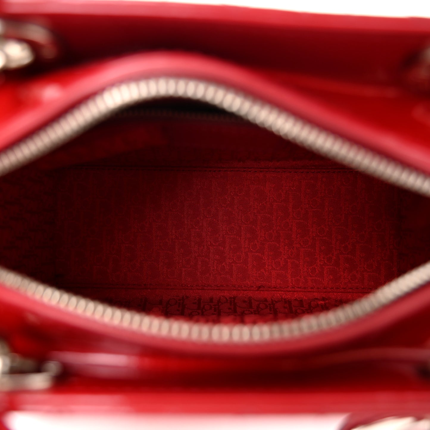Patent Cannage Medium Lady Dior Red