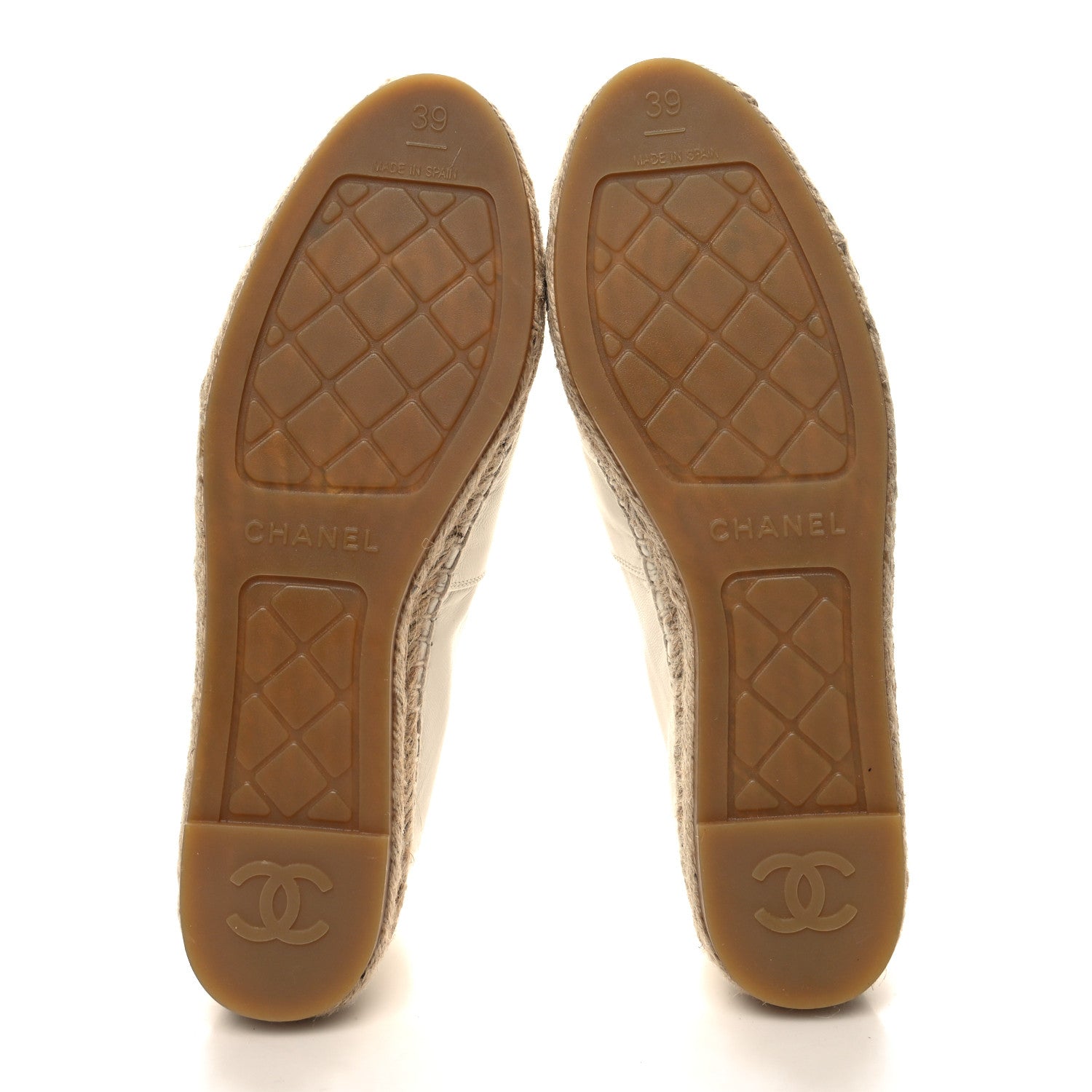 Chanel Lambskin CC Espadrilles 39 White Black 5 of 10