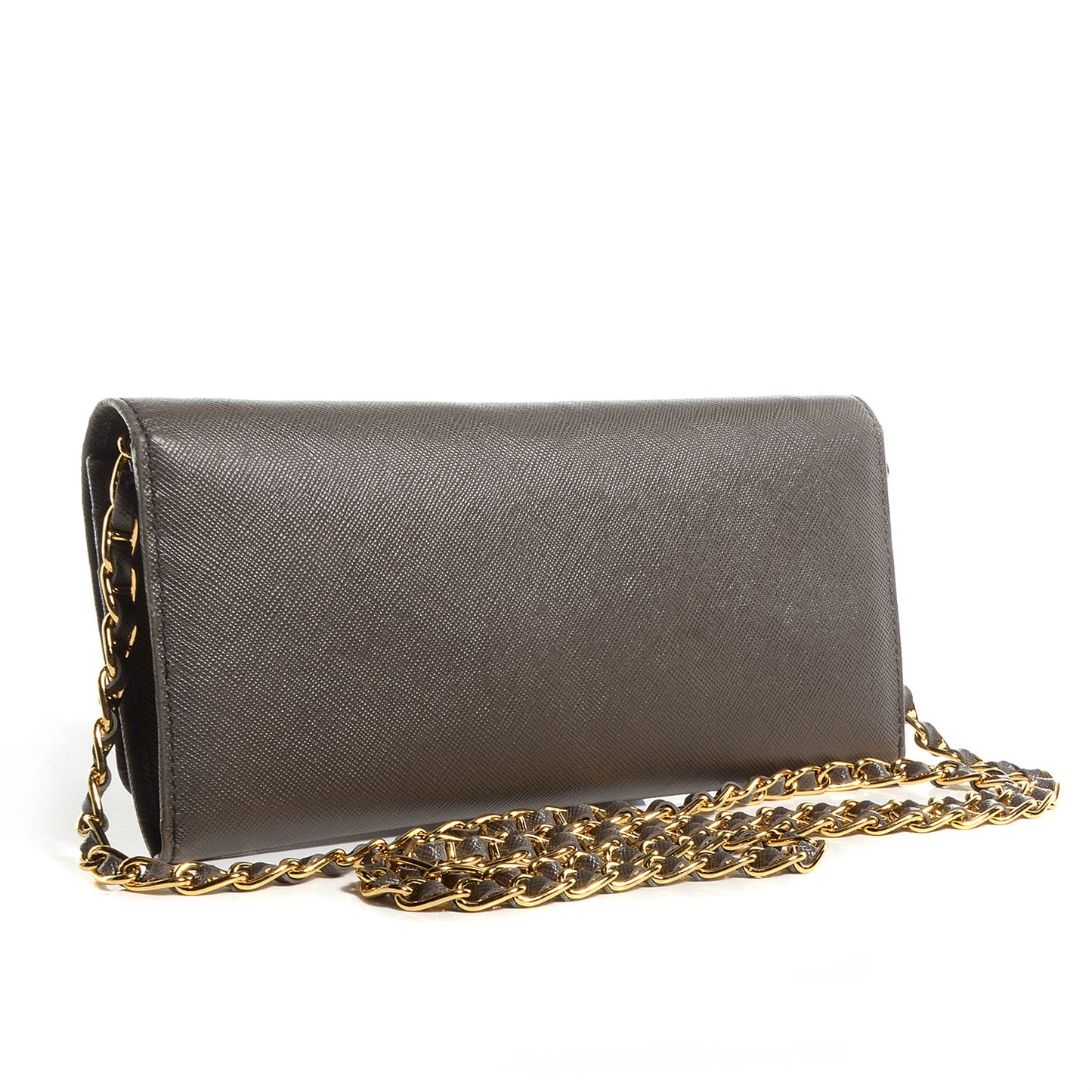 Saffiano Metal Oro Chain Wallet Grafite