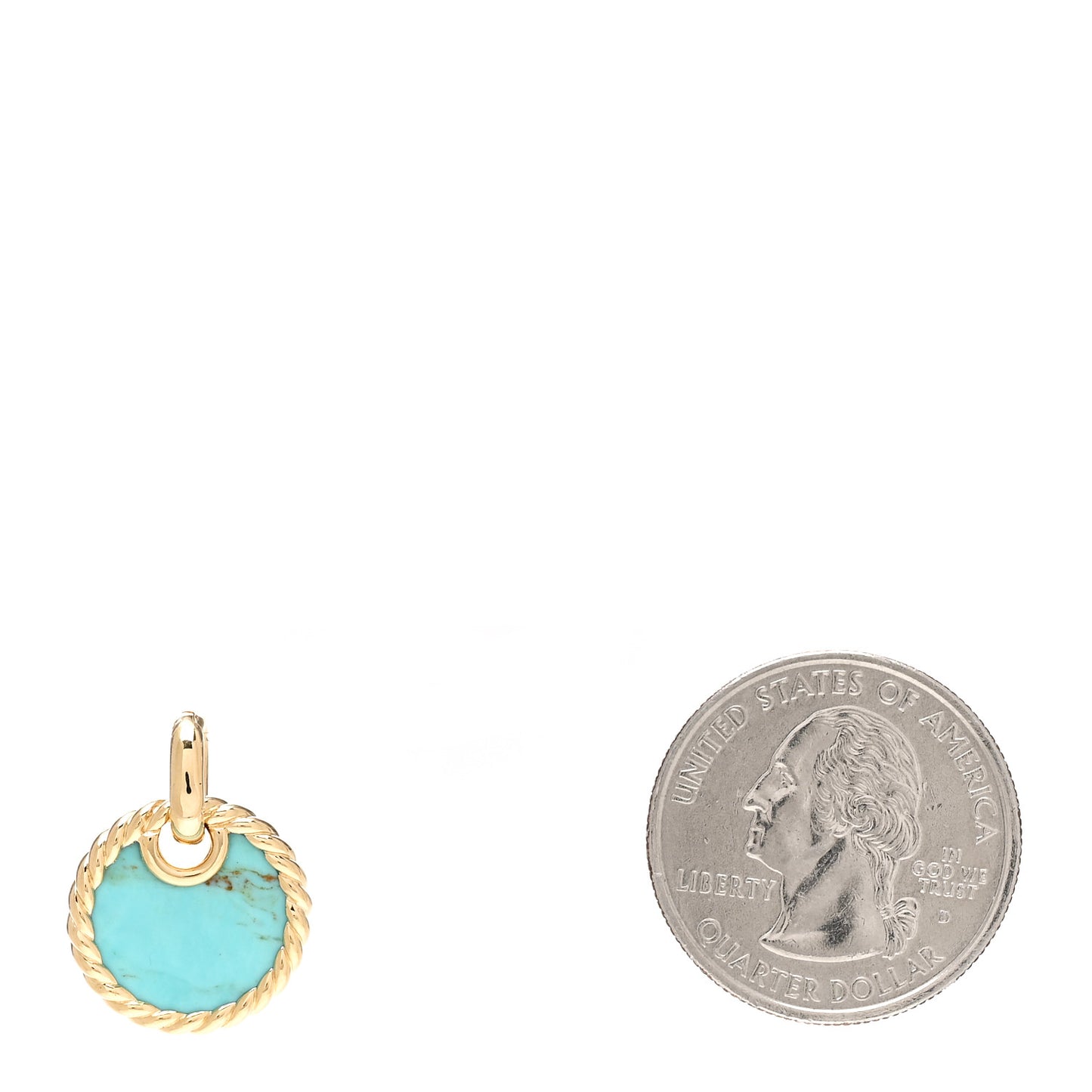18K Yellow Gold Turquoise Elements Pendant