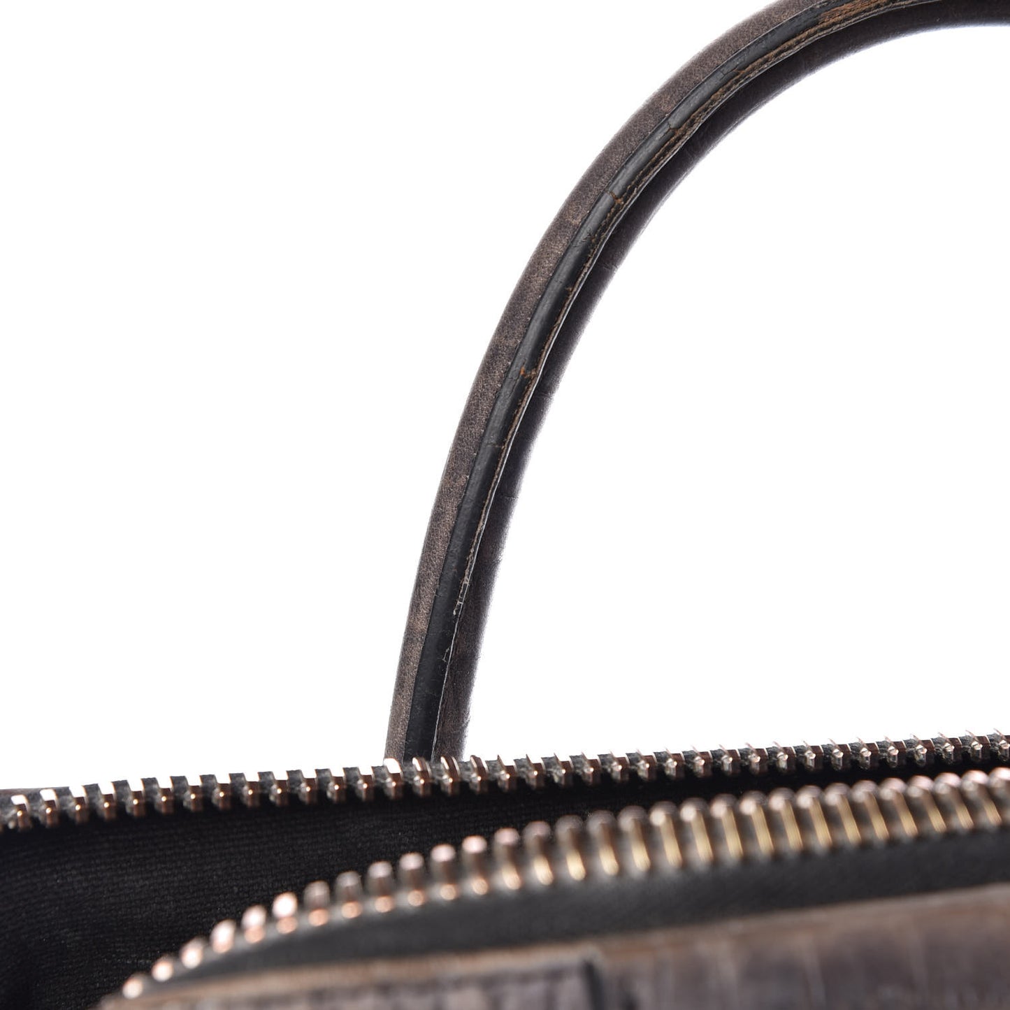 Nubuck Crocodile Embossed Medium Antigona Washed Black