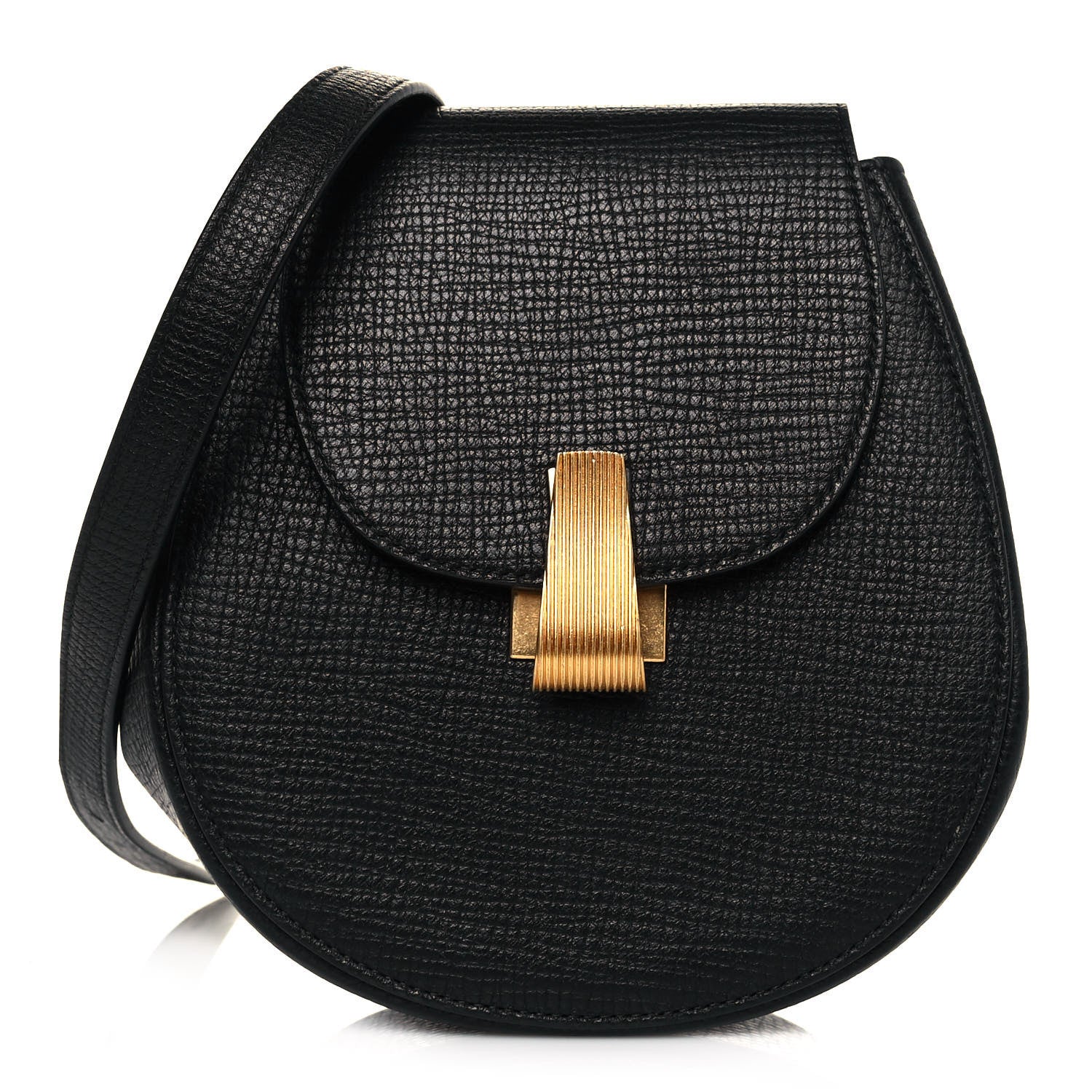 Bottega Veneta Palmellato Calfskin Rounded Belt Bag Black 1 of 9