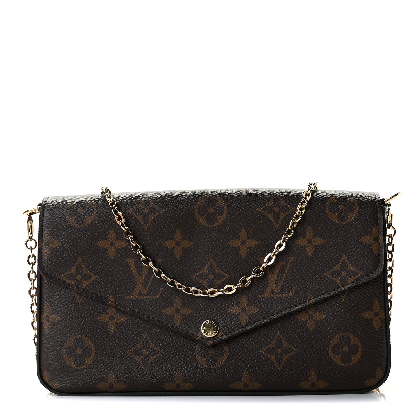 Monogram Pochette Felicie Chain Wallet Fuchsia